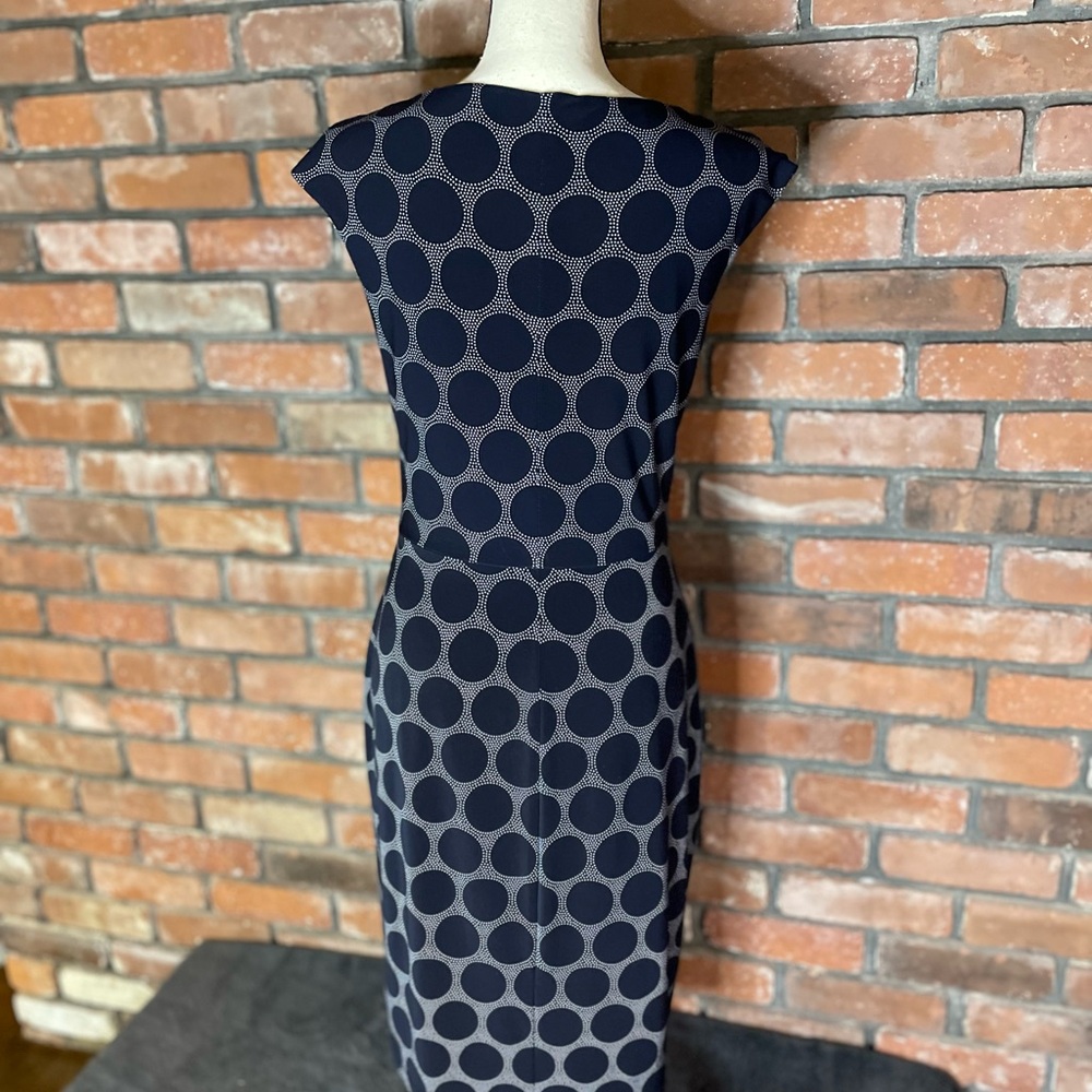 Ralph Lauren Navy and White Midi Dress - Picture 3 of 8